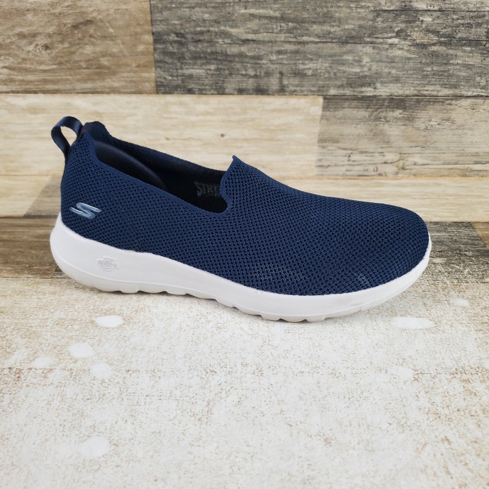 Skechers GO Walk Joy Womens Shoes Sz 7 Athletic Navy Blue White Sneakers 124187